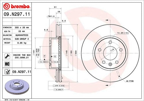 Brembo 09N29711C02 BRAKE ROTORS