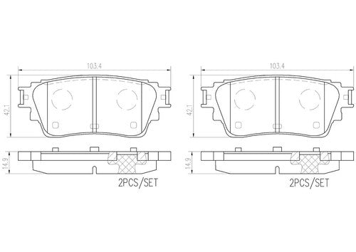 Brembo Front Ceramic Brake Pads Fits 2019-2025 Nissan Altima 4 Pc Brakes P56125N