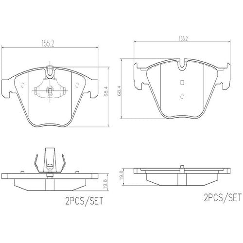 Brembo Front Ceramic Brake Pads Fits 2007-2013 BMW 335i 2008 335xi P06081N