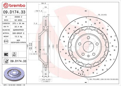 Brembo 09D17433C02 Prime DISC BRAKE KIT
