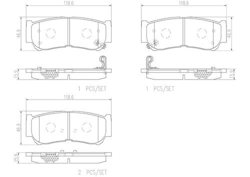Brembo P30037N NAO BRAKE PADS