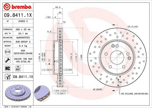 Brembo 0984111XC02 Xtra BRAKE ROTORS