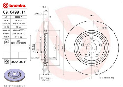 Brembo 09C49911C02 BRAKE ROTORS
