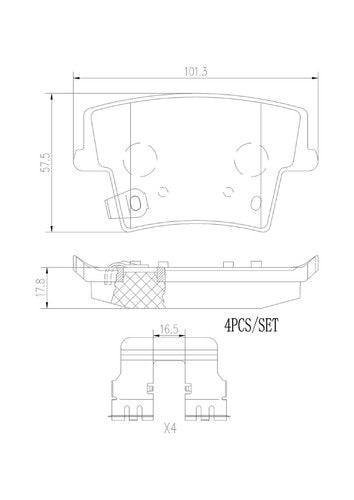 Brembo Rear Ceramic Brake Pads Fits 2006-2023 Dodge Charger 4 Piece P11040N