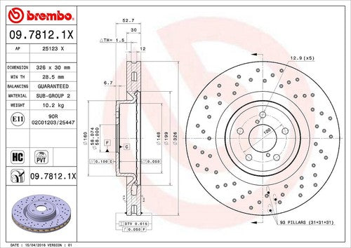 Brembo 0978121XC02 Xtra BRAKE ROTORS