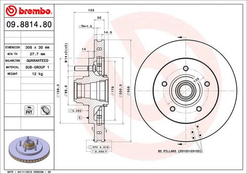 Brembo 09881480C02 BRAKE ROTORS