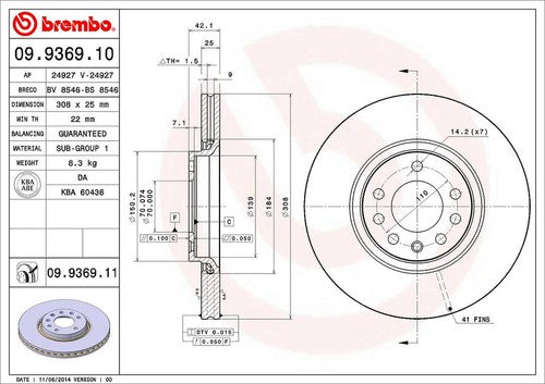 Brembo 09936911C02 BRAKE ROTORS