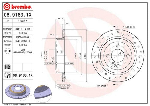 Brembo 0891631XC02 Xtra BRAKE ROTORS