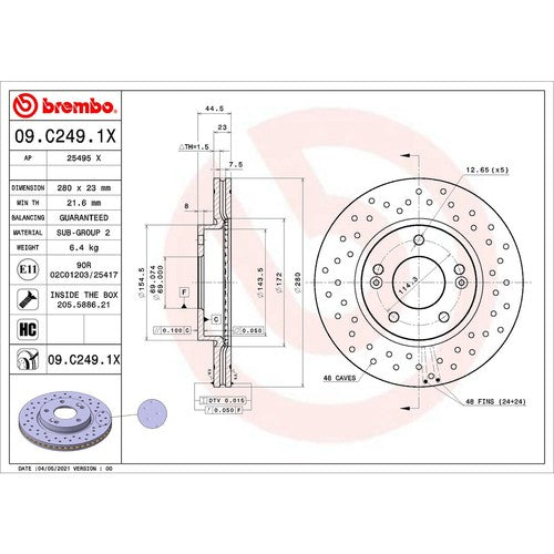Brembo 09.C249.1X Xtra DISC BRAKE KIT