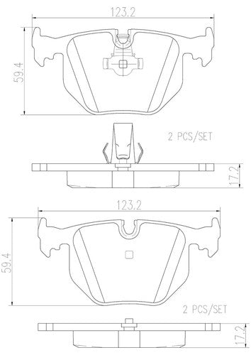 Brembo Rear Ceramic Brake Pads Fits BMW X5 2000-2006 Rear Brake Pad Set P06020N