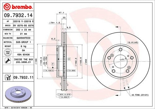 Brembo 09793211C02 BRAKE ROTORS