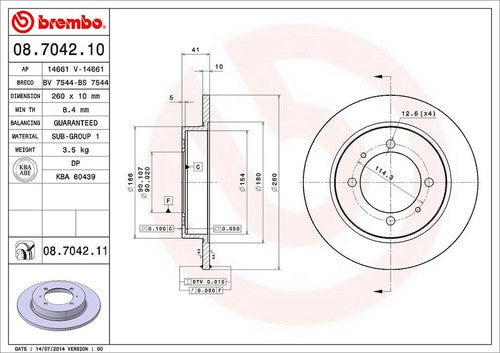 Brembo 08704211C02 BRAKE ROTORS