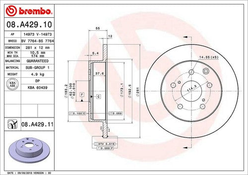 Brembo 08A42911C02 BRAKE ROTORS
