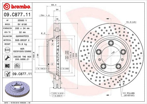 Brembo 09C87711C02 BRAKE ROTORS
