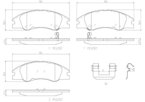 Brembo P30042N NAO BRAKE PADS