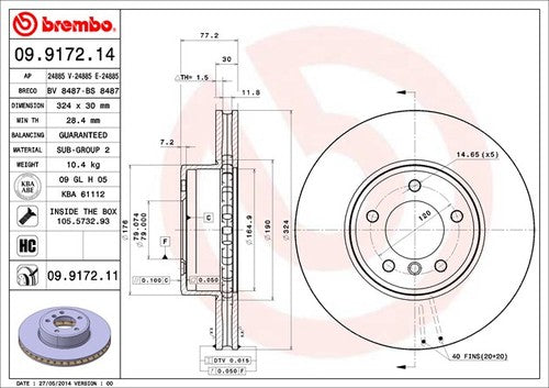 Brembo 09917211C02 BRAKE ROTORS