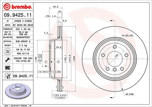 Brembo 09942511C02 BRAKE ROTORS