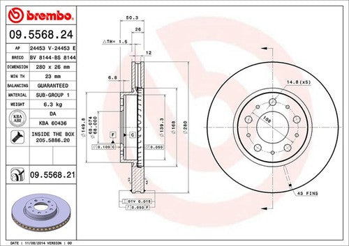 Brembo 09556821C02 BRAKE ROTORS