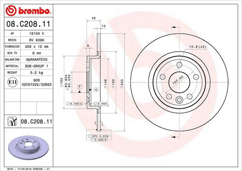 Brembo 08C20811C02 BRAKE ROTORS