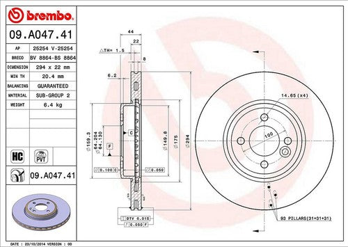 Brembo 09A04741C02 BRAKE ROTORS