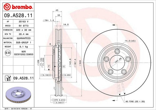 Brembo 09A52811C02 BRAKE ROTORS