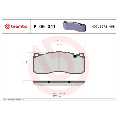 Brembo Front Low-Metallic Brake Pads Fits 2007 BMW 328i 2006 BMW 330i P06041