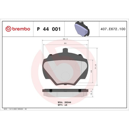 Brembo Rear Low Metallic Brake Pads Fits 1994-1999 Land Rover Discovery P44001