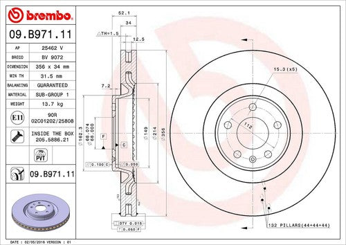 Brembo 09B97111C02 BRAKE ROTORS