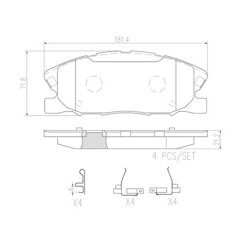 Brembo Front Ceramic Brake Pads Fits 2014-2023 Dodge Charger 4 Pc Brakes P18037N