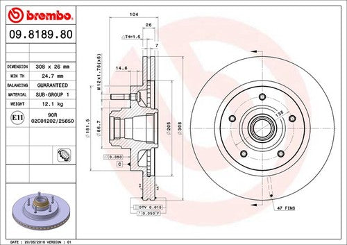 Brembo 09818980C02 BRAKE ROTORS
