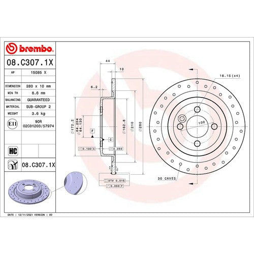 Brembo 08.C307.1X Xtra DISC BRAKE KIT