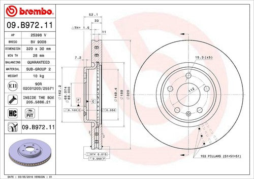 Brembo 09B97211C02 BRAKE ROTORS