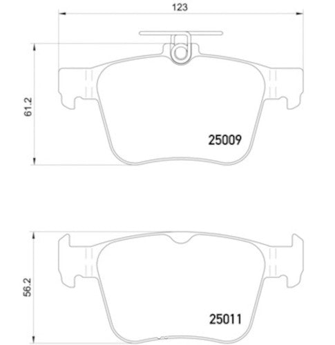 Hella Rear Low Metallic Brake Pads Fits 2018-2024 Volkswagen Tiguan 355020261