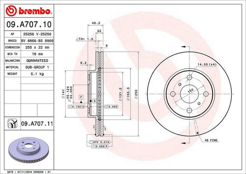Brembo 09A70711C02 BRAKE ROTORS