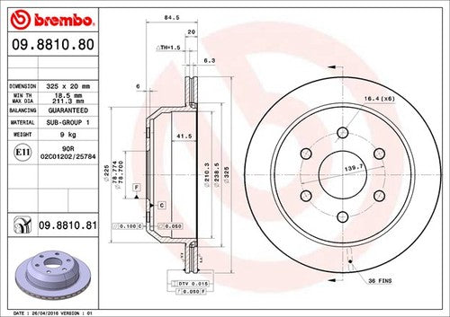 Brembo 09881081C02 BRAKE ROTORS