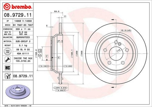 Brembo 08972911C02 BRAKE ROTORS