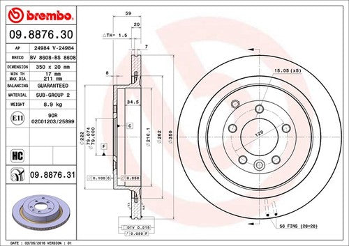Brembo 09887631C02 BRAKE ROTORS