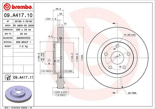 Brembo 09A41711C02 BRAKE ROTORS