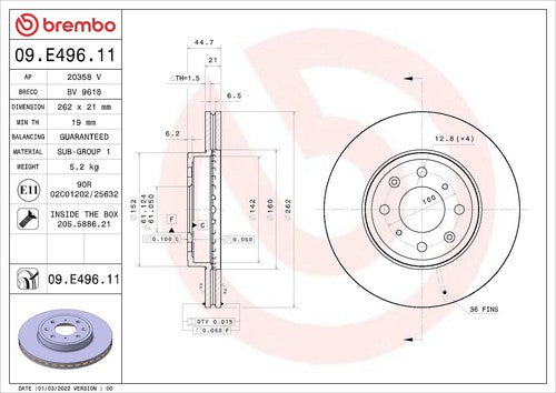 Brembo 09E49611C02 Prime DISC BRAKE KIT