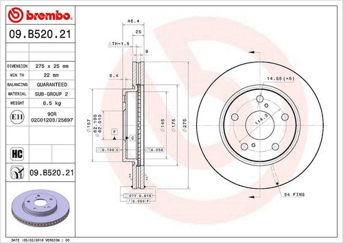 Brembo 09B52021C02 BRAKE ROTORS