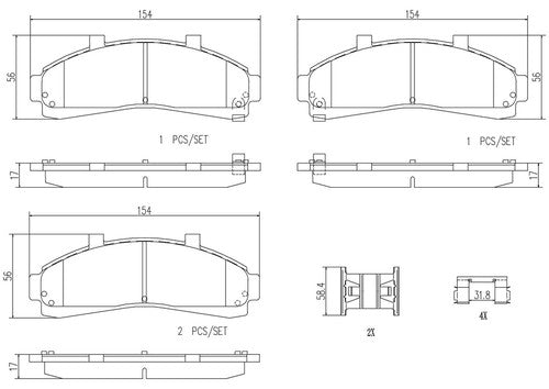 Brembo Front Ceramic Brake Pads Fits 1995-2001 Ford Explorer 4 Pc Brakes P24041N