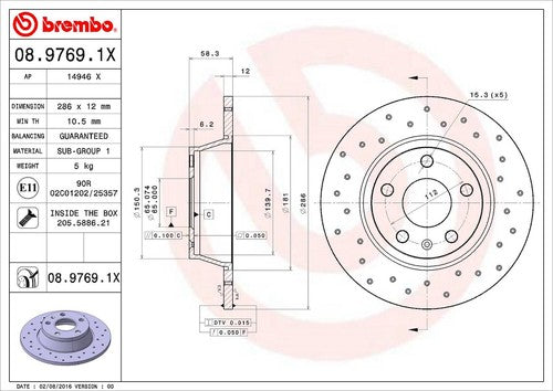 Brembo 0897691XC02 Xtra BRAKE ROTORS
