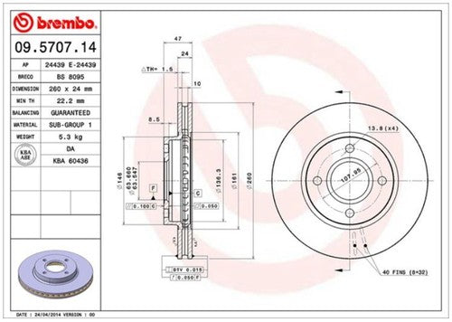 Brembo 09570714C02 BRAKE ROTORS