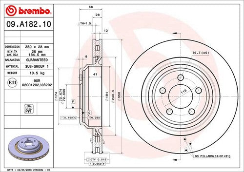 Brembo 09A18211C02 BRAKE ROTORS