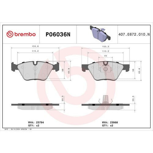 Brembo Front Ceramic Brake Pads Fits 2008 BMW 328i 328xi 335xi P06036N