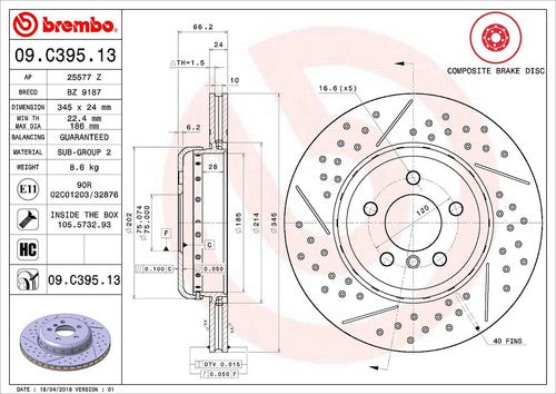 Brembo 09C39513C02 BRAKE ROTORS