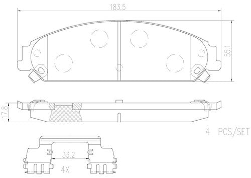 Brembo Front Ceramic Brake Pads Fits 2006-2012 Dodge Charger 4 Piece P11017N