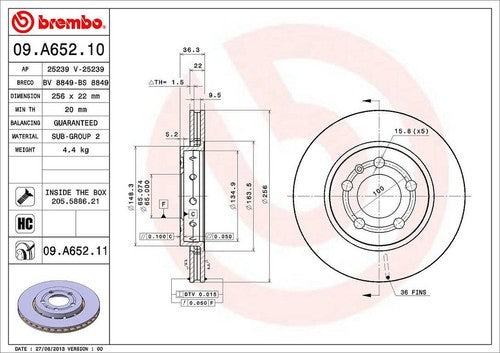 Brembo 09A65211C02 BRAKE ROTORS