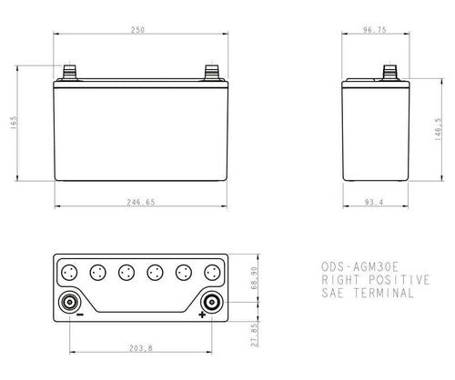 Odyssey Battery ODS-AGM30E Extreme Series BATTERY AUTO AGM PRIMARY