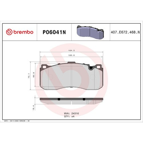 Brembo Front Ceramic Brake Pads Fits 2008-2013 BMW 135i Break Pads P06041N